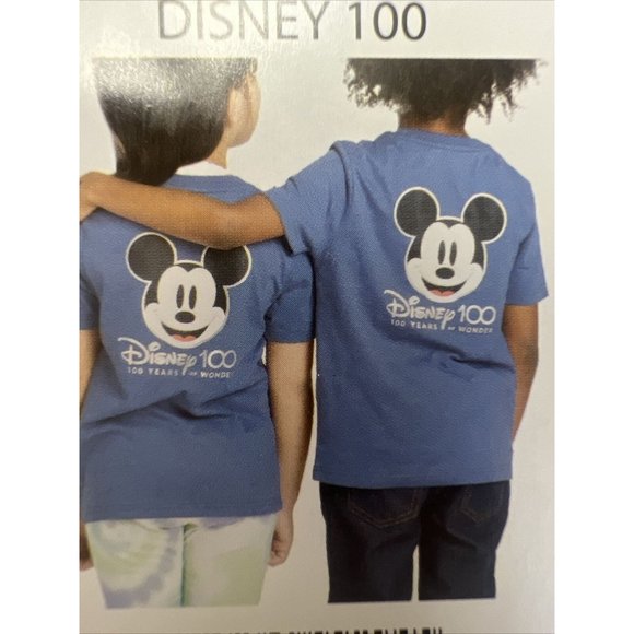 NEW Disney 100 Kids Mickey Mouse T-Shirt Size 5/6 Boys Girls Blue Tee - Picture 2 of 4